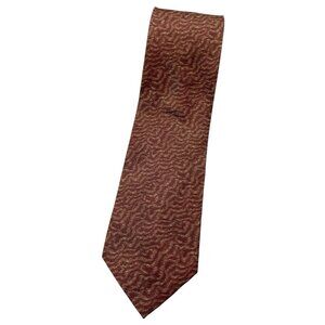 GIANFRANCO FERRE 100% Silk Necktie LUXURY Tie Burgundy Gold Art W:3.6" EUC